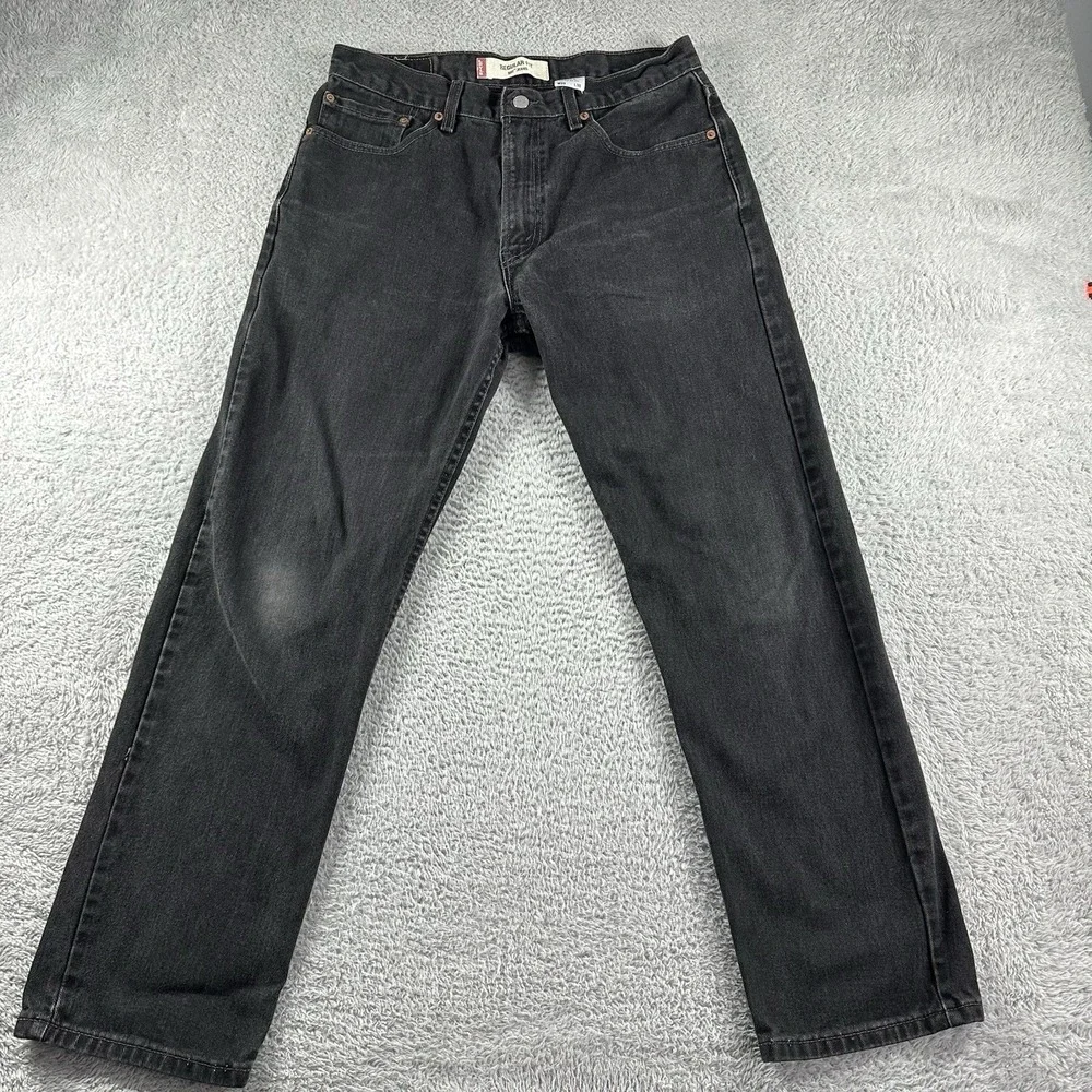 VINTAGE Levi 505 Jeans Mens 33x30 (30x29) Black Faded‎ Regular Fit Made in USA